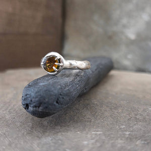 Fairytale Ring with Olive Tourmaline, Sterling Silver, Size 7.25