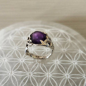 Fairytale Ring with Amethyst, Sterling Silver, Size 7.25