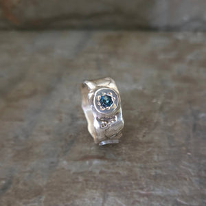 Fairytale Ring with London Blue Topaz, Sterling Silver, Size 8.5