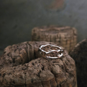 Water Foam Ring, Sterling Silver, Size 8.5