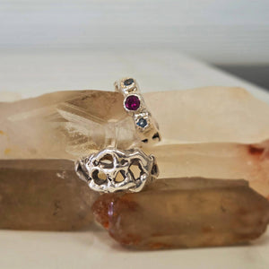 Water Foam Ring, Sterling Silver, Size 7.5