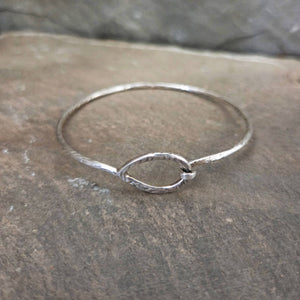 Textured Bracelet with Tension Clasp, Sterling Silver