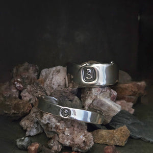 Tiny Skull and Crossbones Seal Cuff, Sterling Silver