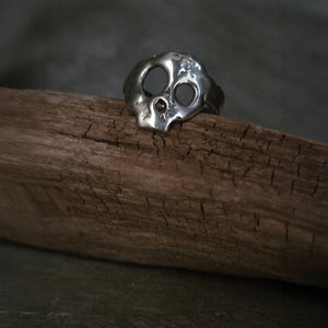 Skull Ring, Sterling Silver, Size 8