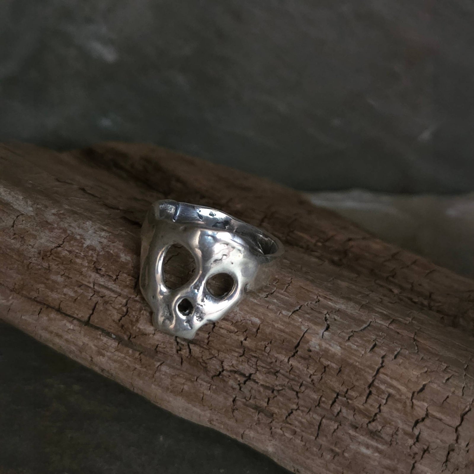 Skull Ring, Sterling Silver, Size 8