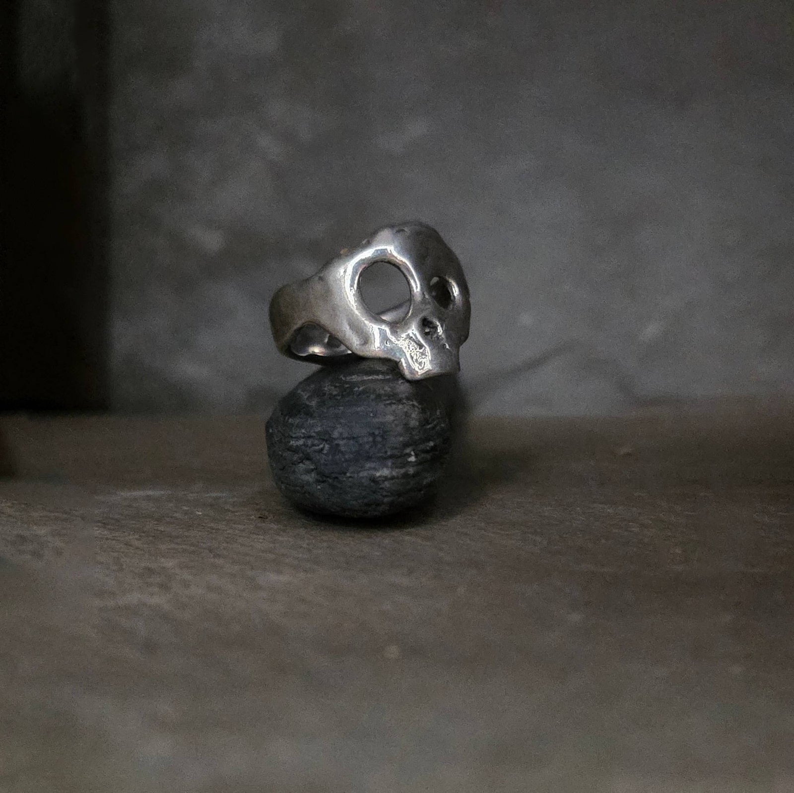 Skull Ring, Sterling Silver, Size 8