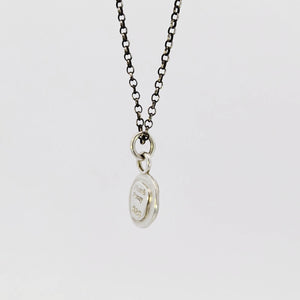 Garnet pendant in sterling silver bezel