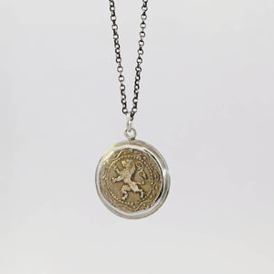 Belgian coin impression pendant in sterling silver