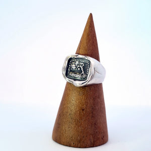 “Bend, Don’t Break” Signet Ring, Sterling Silver, Size 8.25