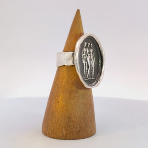 Three Graces Seal Ring, Sterling Silver, Size 6.25