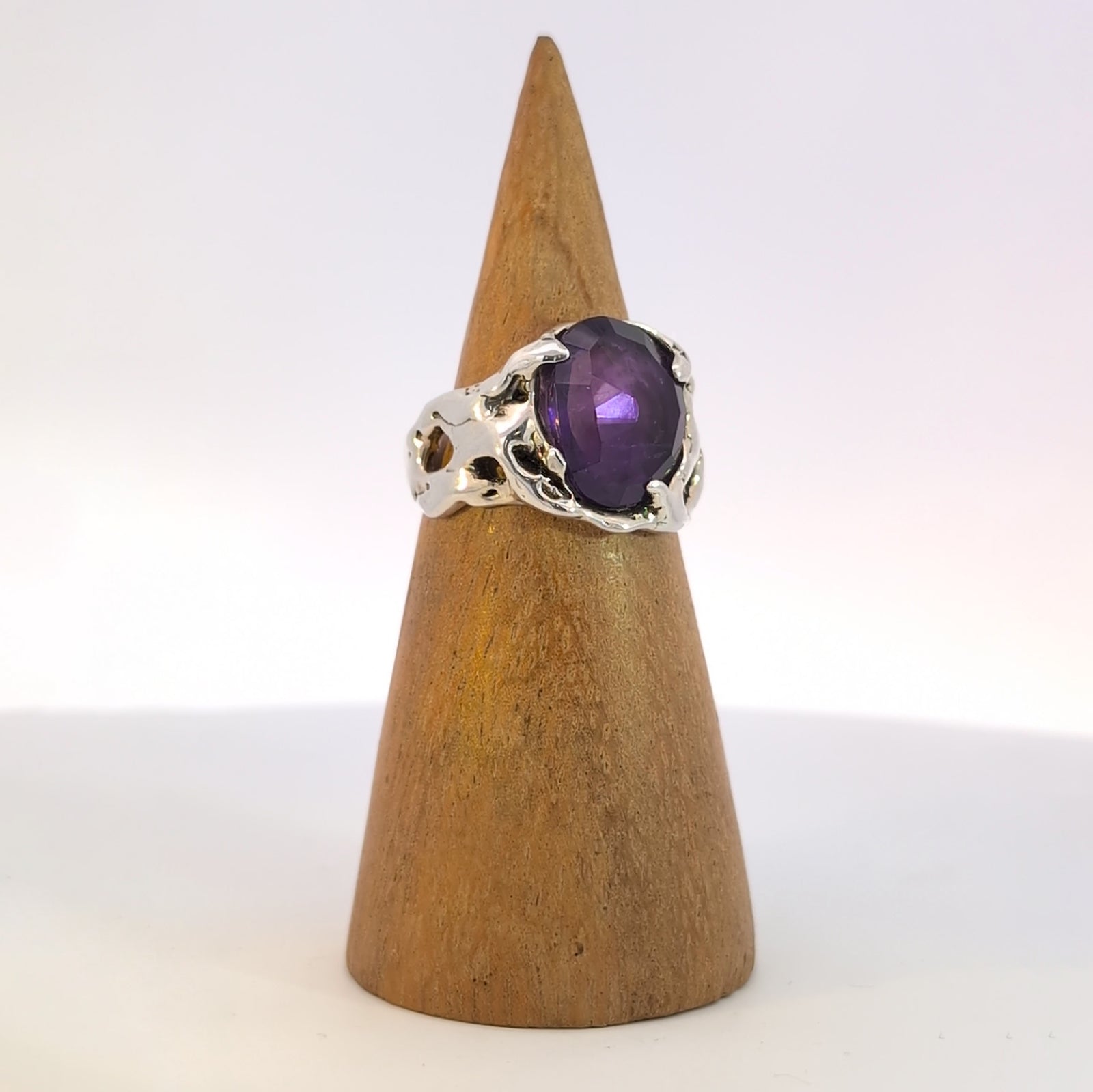 Fairytale Ring with Amethyst, Sterling Silver, Size 7.25