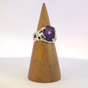 Fairytale Ring with Amethyst, Sterling Silver, Size 7.25
