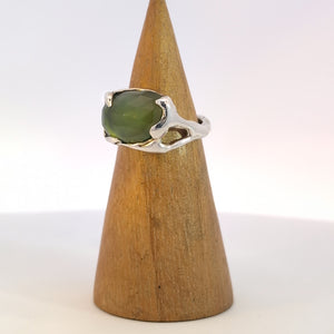 Fairytale Ring with Serpentine, Sterling Silver, Size 6.5