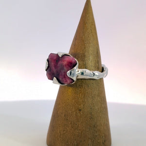 Fairytale Ring with Ruby, Sterling Silver, Size 8