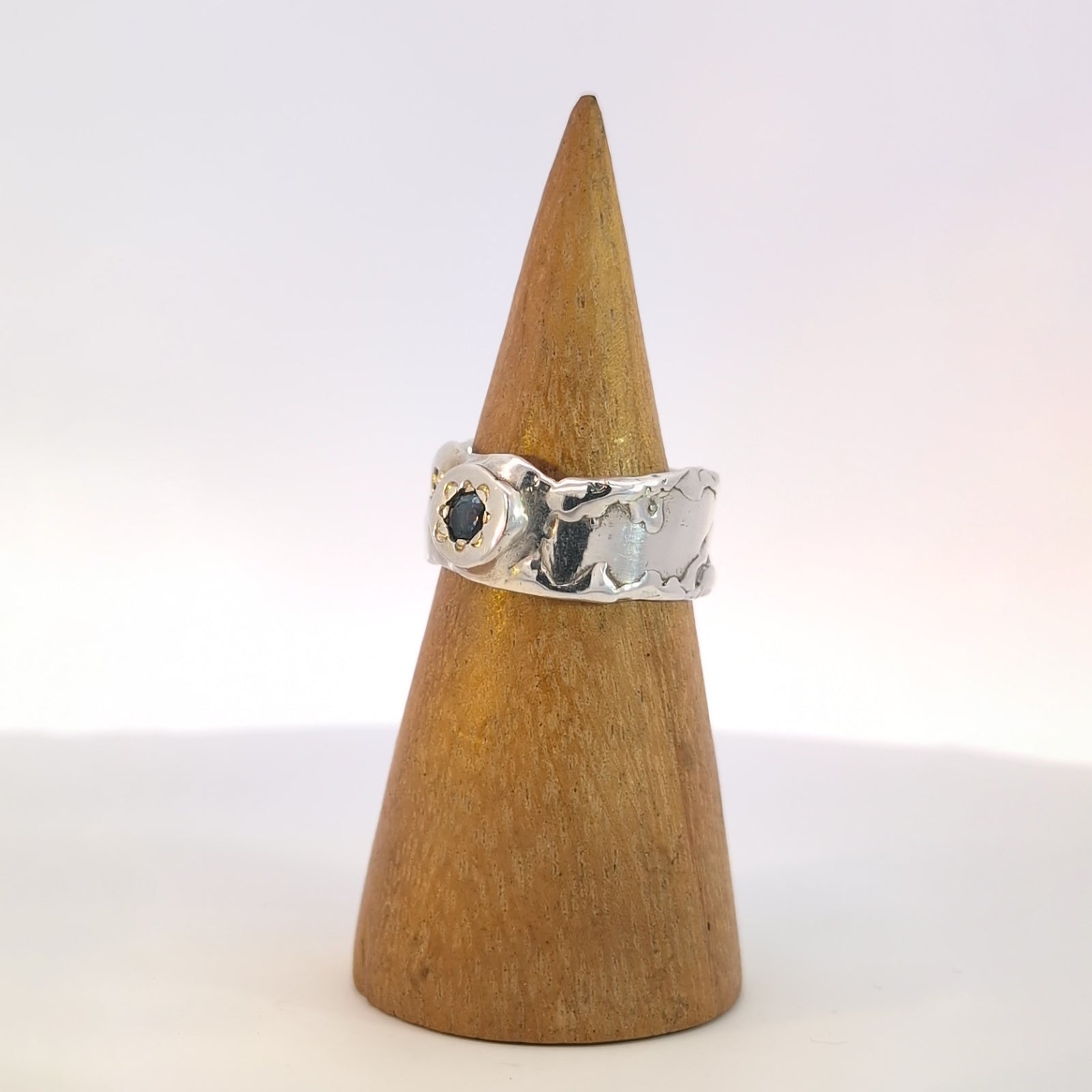 Fairytale Ring with London Blue Topaz, Sterling Silver, Size 8.5