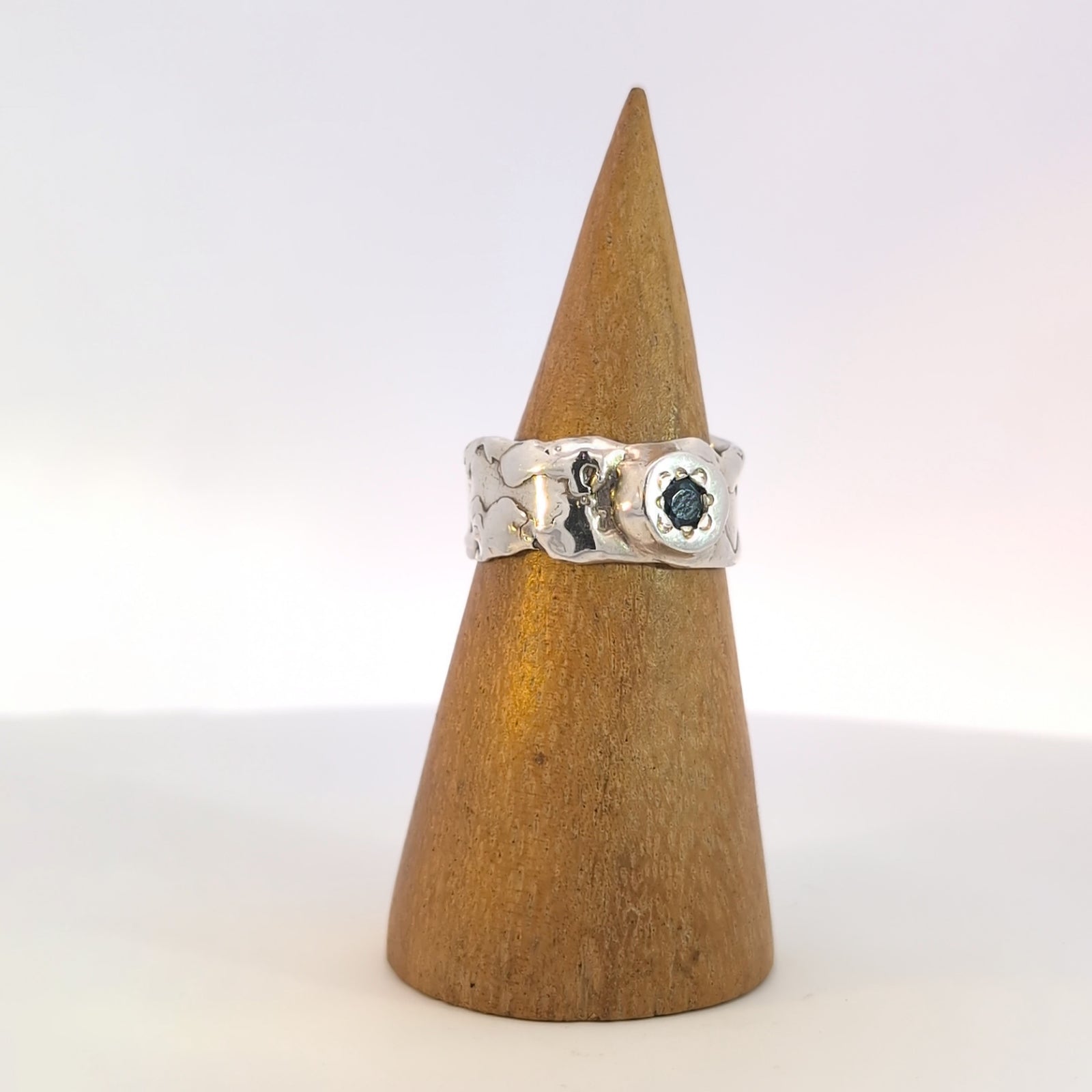 Fairytale Ring with London Blue Topaz, Sterling Silver, Size 8.5