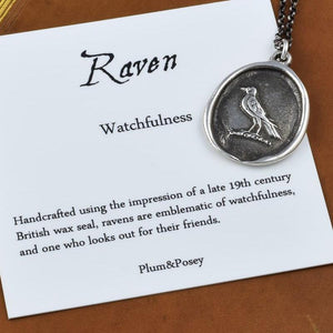 Nevermore Raven Wax Seal Necklace