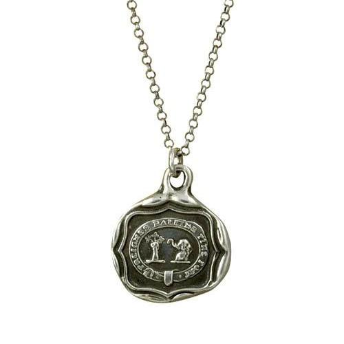 Elephant Wax Seal Necklace from an antique wax seal - Take Breath, Pull Strong