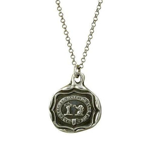 Elephant Wax Seal Necklace from an antique wax seal - Take Breath, Pull Strong