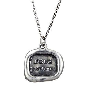 God Feeds the Ravens Wax Seal Necklace - Deus Pascit Corvus