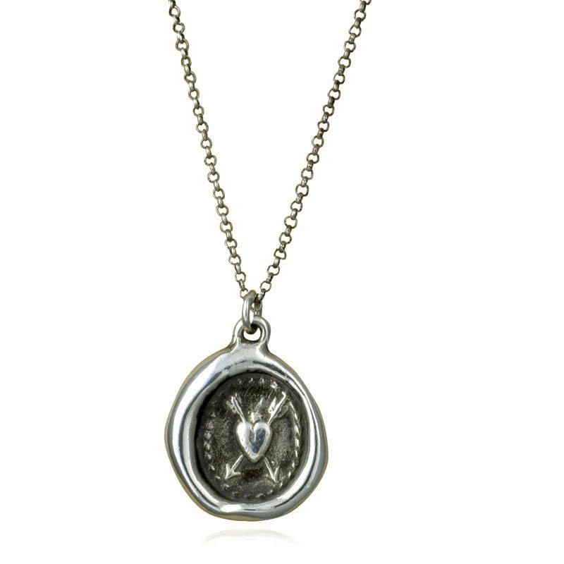 Adoration Necklace - Flaming Heart and Arrows