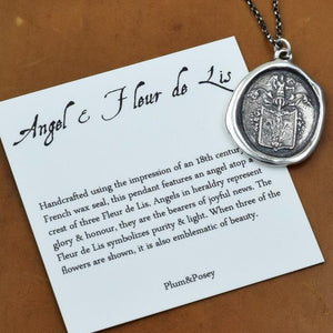 Angel and Fleur De Lis Necklace