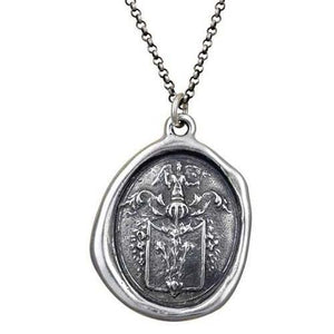 Angel and Fleur De Lis Necklace