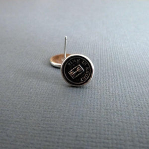 Hourglass Time is Short Stud Wax Seal Earrings