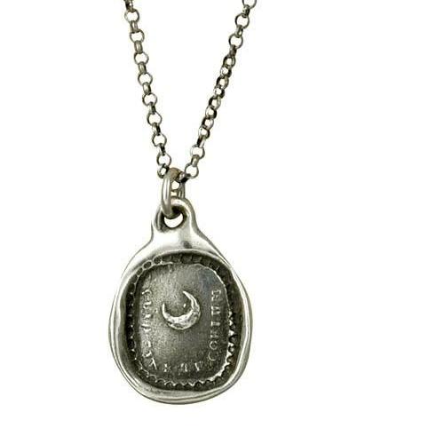 Moon Wax Seal Necklace - What is heaven without thee - Quid sine te coelum