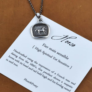 High spirited yet sensitive - Horse wax seal necklace