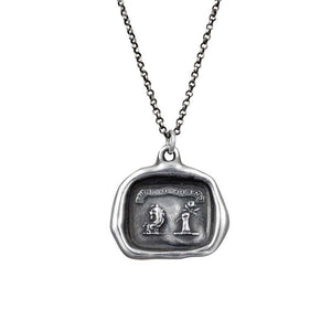 True to the end Lion and rose necklace