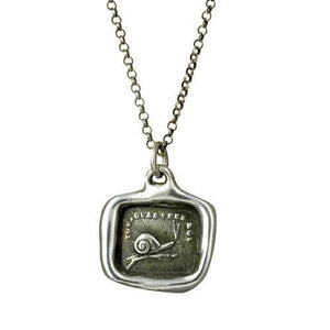 Always at Home - Snail pendant from antique french wax seal