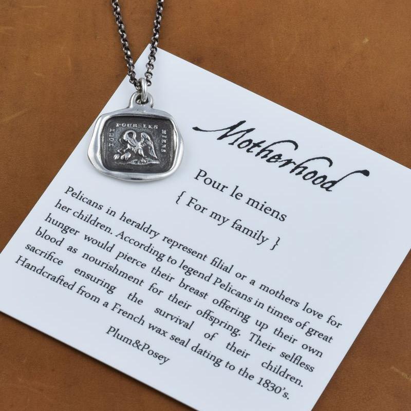 A Mother's Love - Pelican in her Piety Wax Seal Necklace