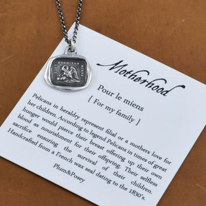 A Mother's Love - Pelican in her Piety Wax Seal Necklace
