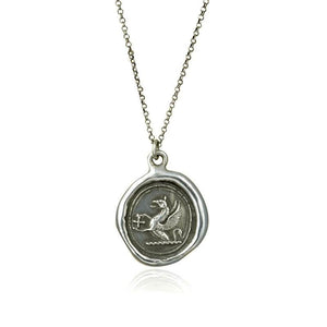 Griffin and Cross Wax Seal Necklace - Guardianship and Faith