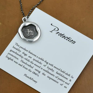 Protection - Dog & Sword Wax Seal Necklace