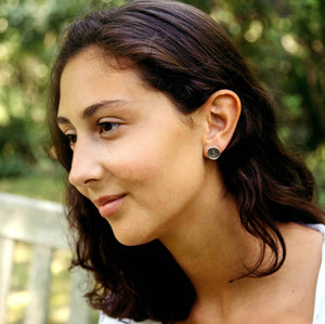 Hourglass Time is Short Stud Wax Seal Earrings