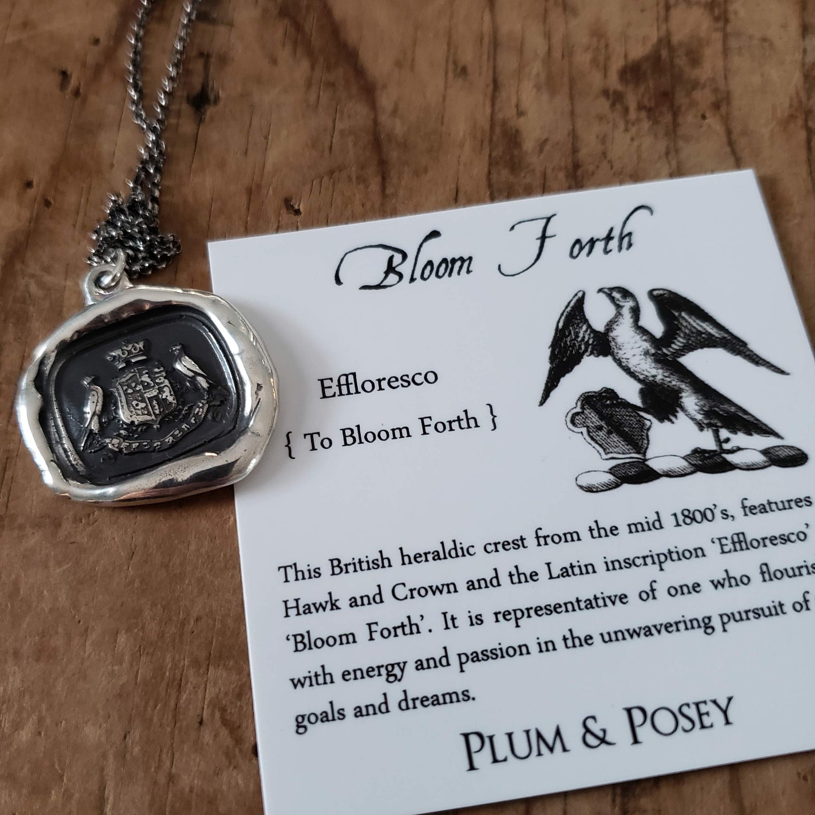 Hawks Crest ~ Bloom forth Latin wax seal