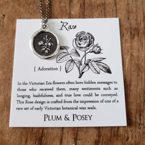 Rose Wax Seal Necklace - True love & Adoration
