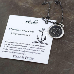 Anchor Wax Seal Necklace - Hope Sustains Me