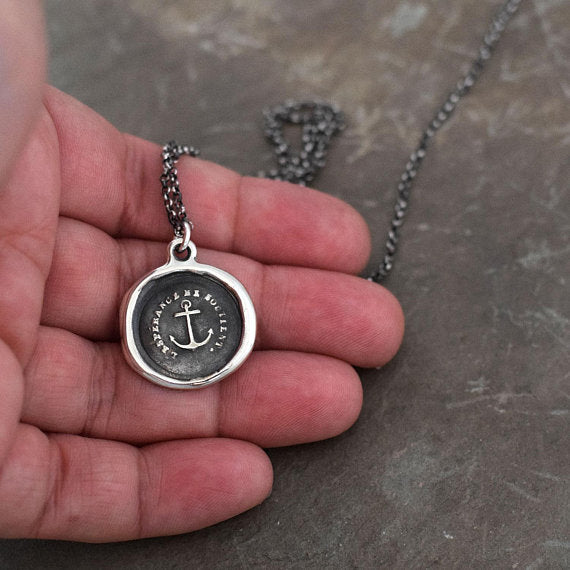 Anchor Wax Seal Necklace - Hope Sustains Me