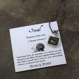 Always at Home - Snail pendant from antique french wax seal