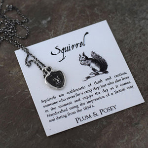 Squirrel and Staff Wax Seal Necklace