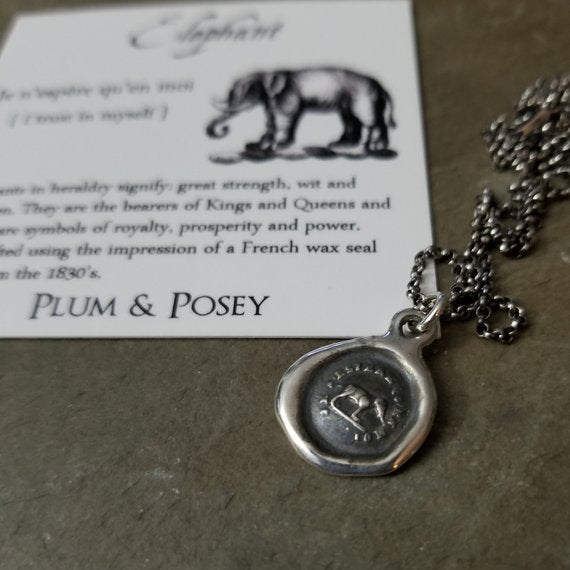 Elephant Wax Seal Necklace - I trust in myself- Trust Your Strength
