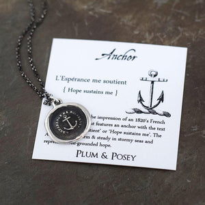 Anchor Wax Seal Necklace - Hope Sustains Me