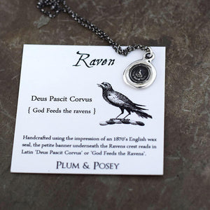 Mini Raven Necklace - God Feeds the Ravens
