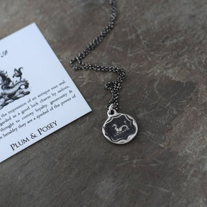 Seahorse necklace - Wax seal necklace made from an antique wax seal with seahorse design