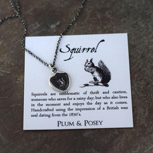 Squirrel and Staff Wax Seal Necklace