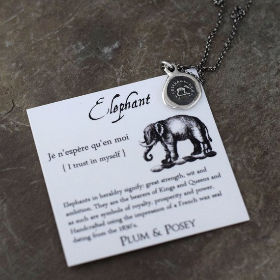 Elephant Wax Seal Necklace - I trust in myself- Trust Your Strength