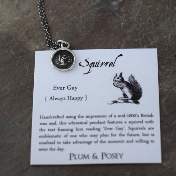 Ever Gay - Squirrel - Victorian Whimsy Wax Seal Necklace